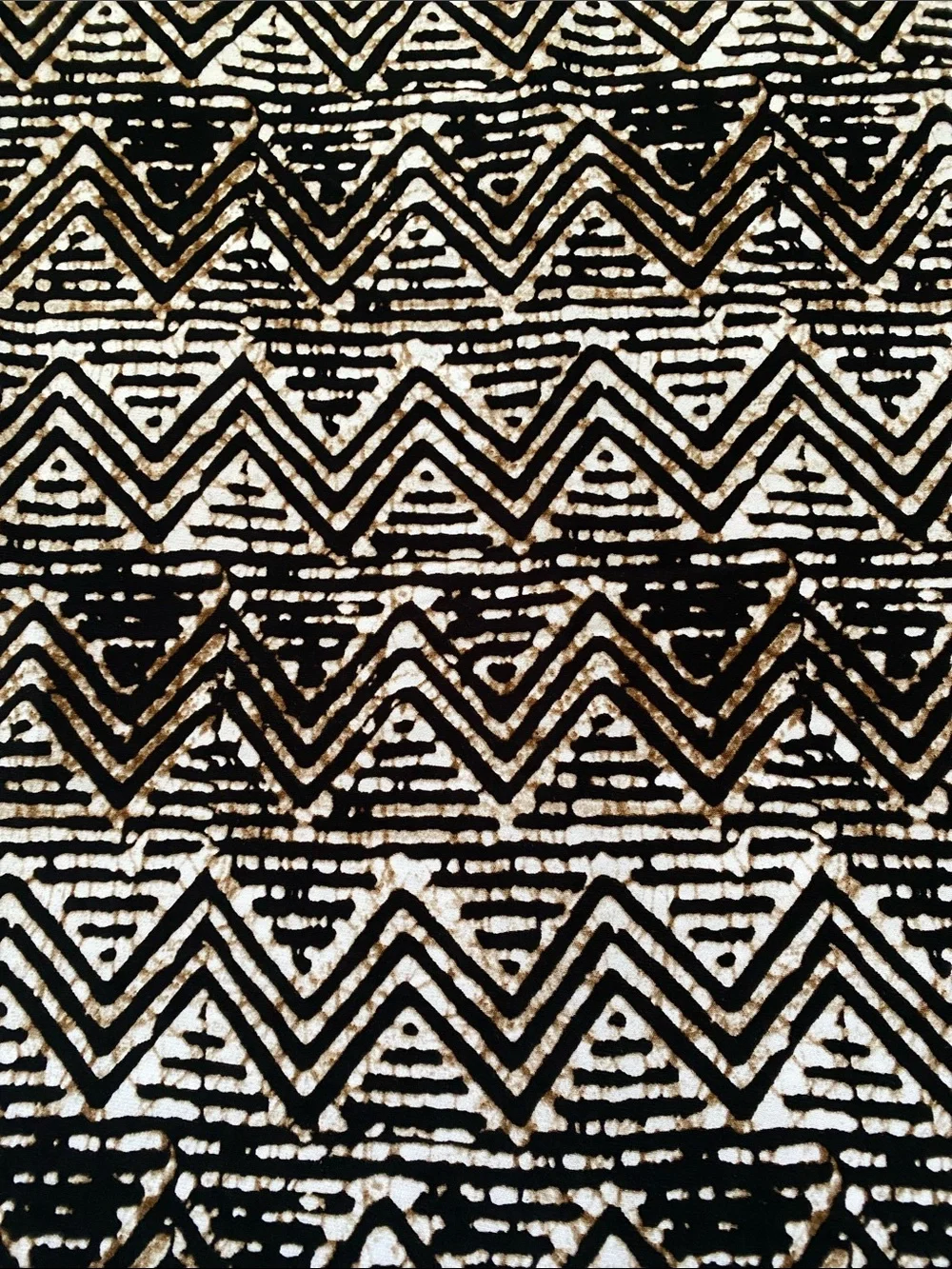 Nine West Black Brown and Cream Colored Zig Zag T-Shirt Style Dress Size Medium